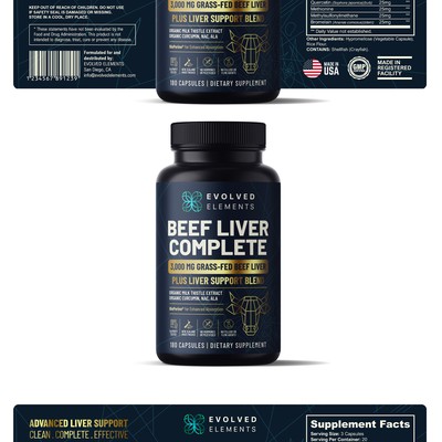 Label Design for beef liver supplement