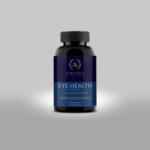 Luxurious label with the title 'AMANA NUTRACEUTICALS '