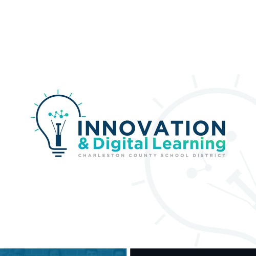 Teal logo with the title 'Logo concept for Charleston County School District's (CCSD) Department of Innovation & Digital Learning '