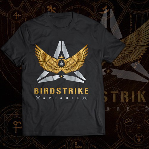 Veteran design with the title 'BIRDSTRIKE APPAREL'