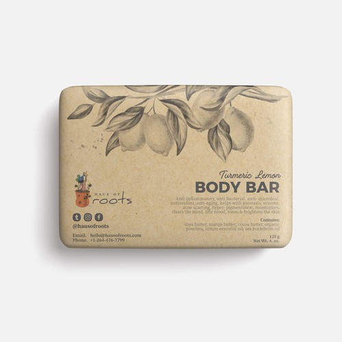 Lemon label with the title 'soap label wrapping'