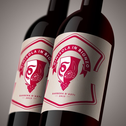 Wine bottle logo with the title 'Bold Winery Label Design'