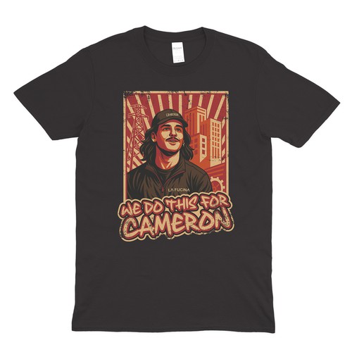 Propaganda design with the title 'Cameron t-shirt'