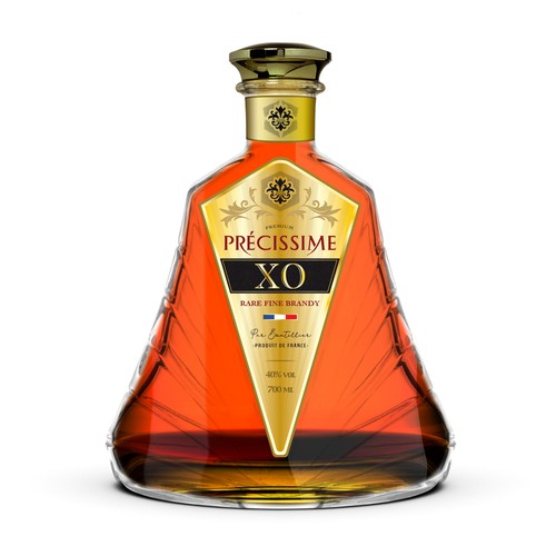 Whiskey label with the title 'Précisme'