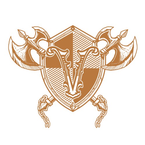 Chain design with the title 'V'