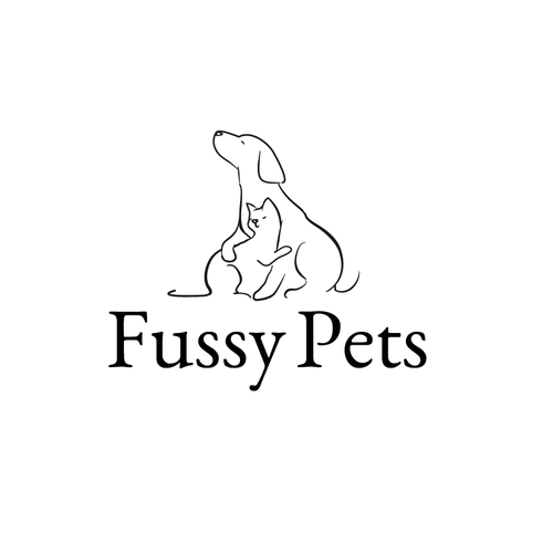 Dog brand with the title 'Logo for Fussy Pets'