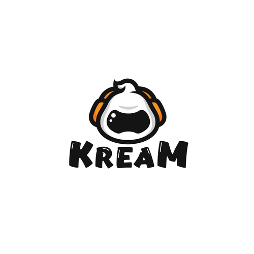 Headphone logo with the title 'cream headphone'