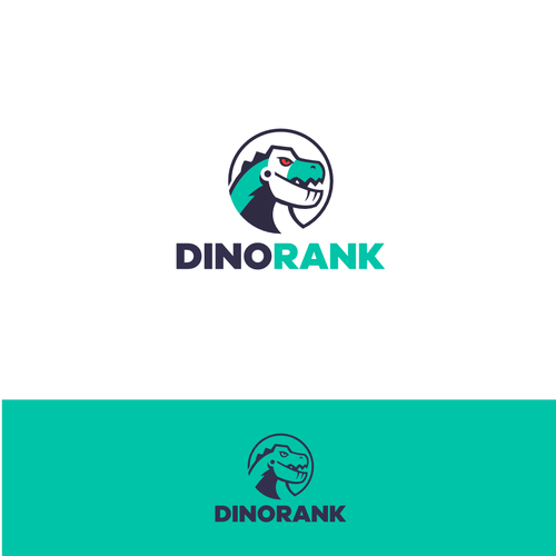 Dinosaur logo with the title 'Design a robot dinosaur!'