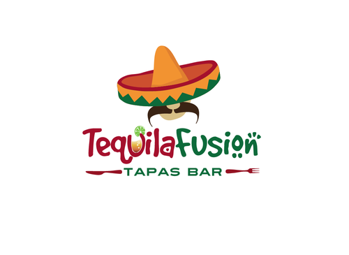 Mexican restaurant logo with the title 'Help Tequila Fusion, Tapas Bar with a new logo'