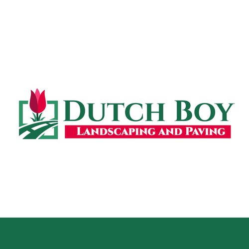 Road logo with the title 'Paving and landscaping'