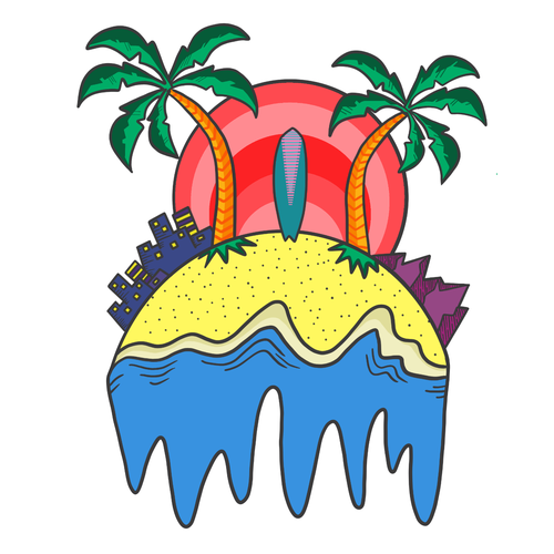 Beach artwork with the title 'Urban Beach '