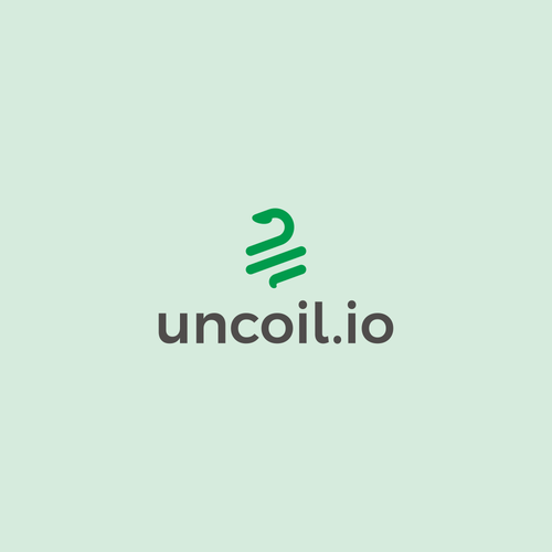 带有标题“广告洞察平台的现代标志:Uncoil.io”的Snake标志