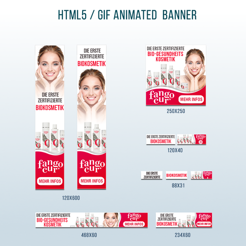 HTML5 design with the title 'Banner design for organic natural cosmetics'