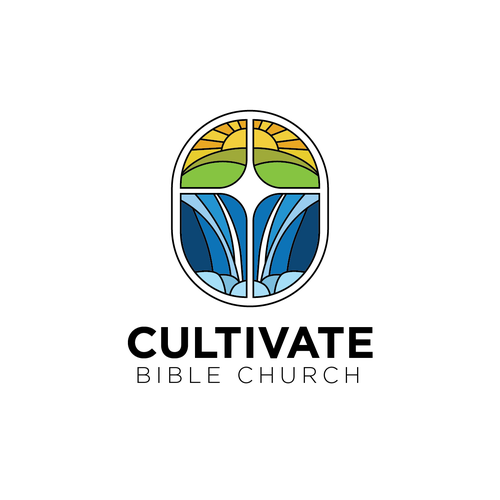 Waterfall design with the title 'rejected logo design for Cultivate Bible Church'