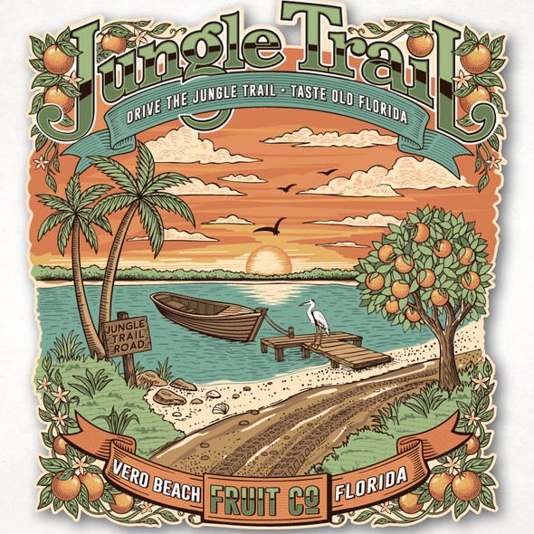 Hiking t-shirt with the title 'Jungle Trail Fruit Co.'