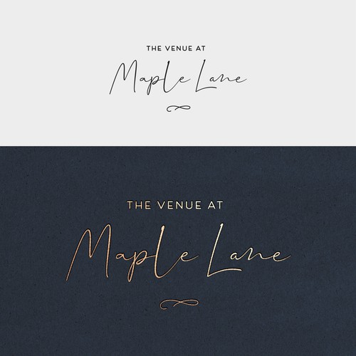 Signature logo with the title 'The Venue at Maple Lane Logo'
