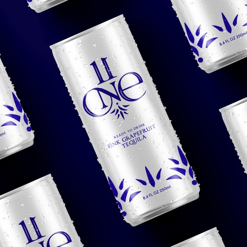 Liquor packaging with the title '11one Tequila Label Design'