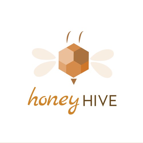 Honeycomb design with the title 'Honey bee Logo'