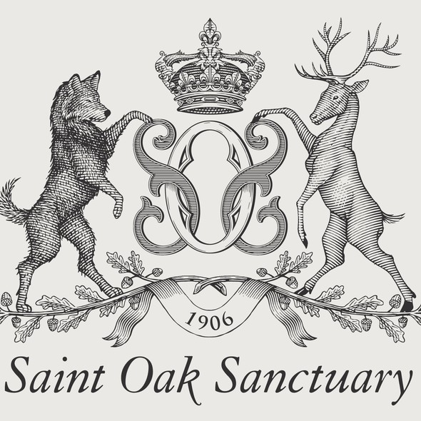 Sanctuary design with the title 'Family crest design for Saint Oak Sanctuary.'