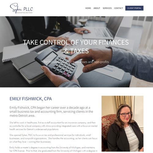 Stripe design with the title 'Sykes, PLLC'