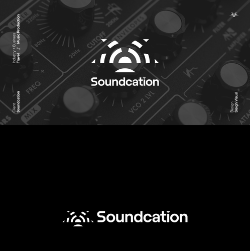 Pulse logo with the title 'Soundcation Logo—Paradise Retreats for Music Producers'