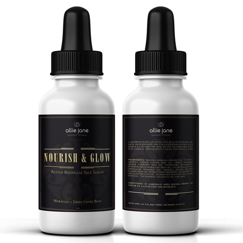 Vintage label with the title 'Label design for Allie Jane'