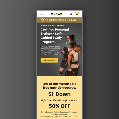 Energy website with the title 'ISSA Online Fitness Mobile Web Design'
