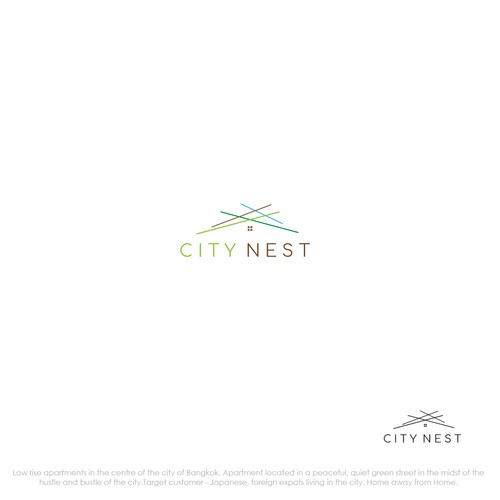 Apartment brand with the title 'Minimalist Logo Design for CITY NEST'