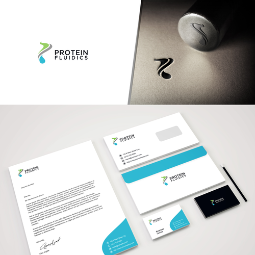 Fluid design with the title 'Bold and Simple branding for Biotech start-up.'