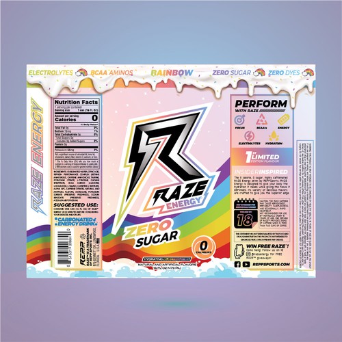 Energy drink label with the title 'Energy drink label design '