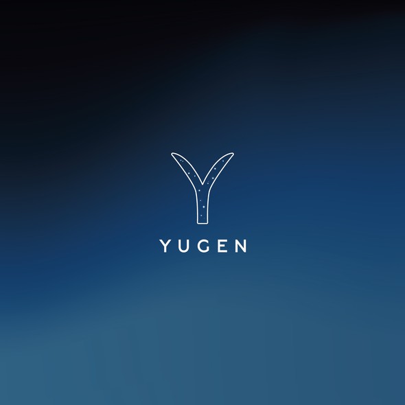 Night sky design with the title 'Dreamy logo design for Yugen architectural design'
