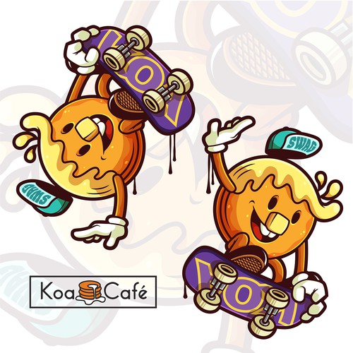 Skateboard design with the title 'Freestyle Mascot Entry'