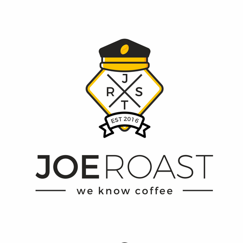 Cross brand with the title 'Hipster Logo design for Coffee Roaster'
