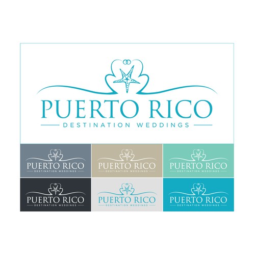 Destination logo with the title 'Serif Type Logo Concept for "Puerto Rico Destination Weddings".'