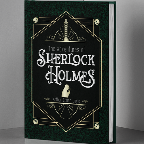 Victorian book cover with the title 'Sherlock Holmes vintage book cover '