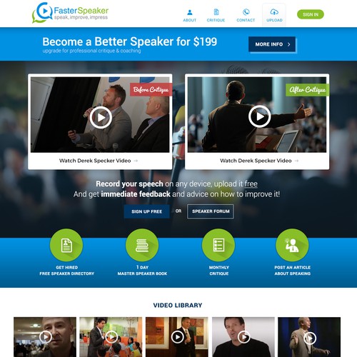 Speaker design with the title 'Alluring homepage concept for Professional Speaker Website'