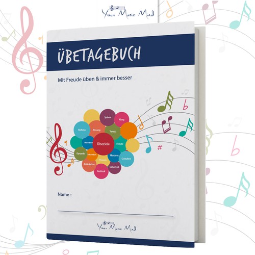 Music book cover with the title 'Your Music Mind - Übetagebuch Book Cover Design'