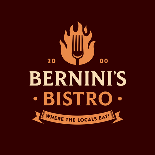 Pizza logo with the title 'Bernini's Bistro'