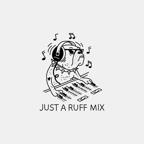 Line art t-shirt with the title 'Just a Ruff Mix'
