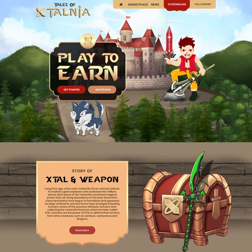 Hand-drawn website with the title 'Home page for a VDO Game'