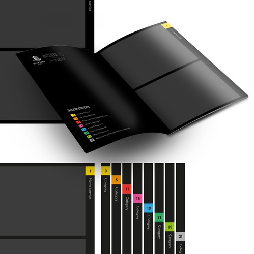 Print design with the title 'Black Book Deals Book Design'