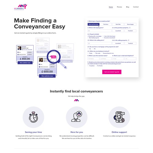 House website with the title 'Real estate & Conveyancer'