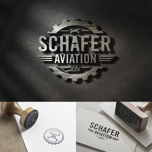 Vintage brand with the title 'Vintage Style Aviation Theamed Logo'