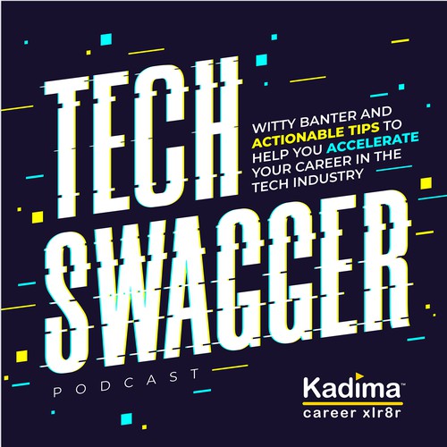 Glitch design with the title 'Tech Swagger Podcast Cover'