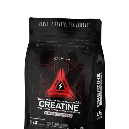 Design with the title 'Creatine Packaging'