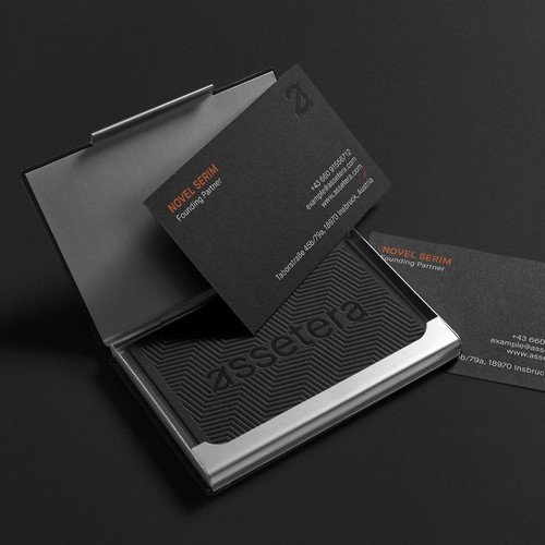 Letterpress design with the title 'Business card design'