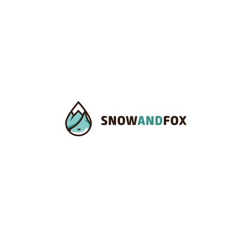 Snow logo with the title 'Bold logo snow and fox'