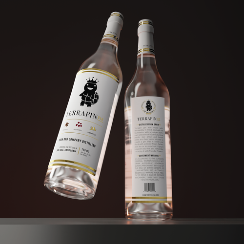 Gin label with the title 'From California '