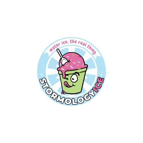 Illustrated logo with the title 'Logo for Stormology ice'