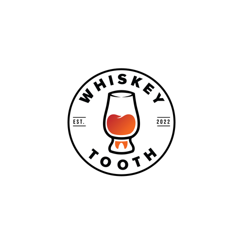 Bar and restaurant logo with the title 'Whiskey Tooth'